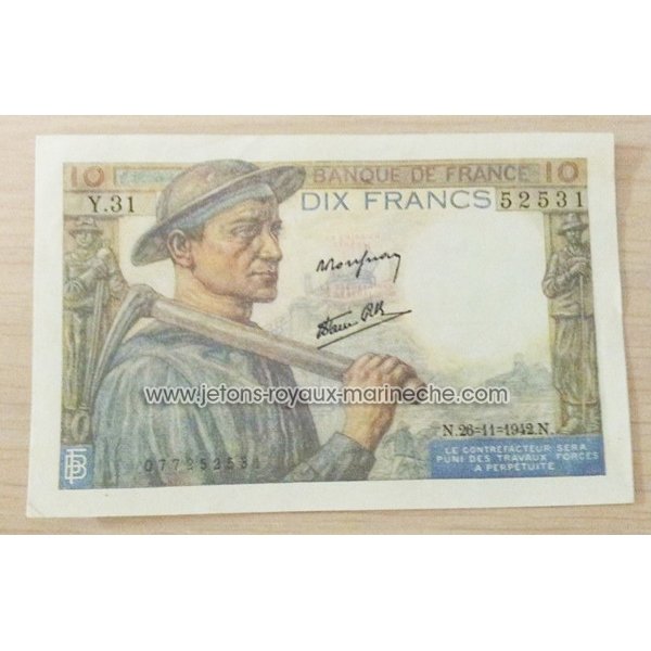 10 Francs 26-11-1942.