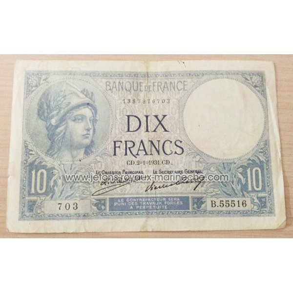 10 Francs 2-1-1931.